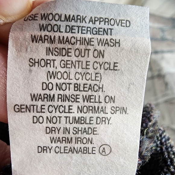 Aklanda Australia Wool Shawl Collar Sweater 1/4 Button Marled Stripe Size Large - Picture 11 of 11